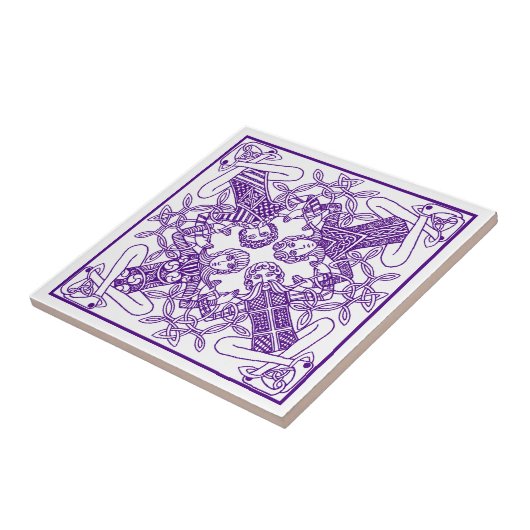 タイルのTrivetのケルト結び目模様によって絡み合わせる生命友人 タイル (側面)