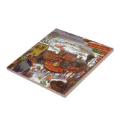 タイルのTrivetのヴィンテージの谷の列車の休日旅行 タイル (側面)