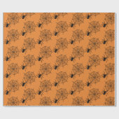 タイルを張られたくもおよびくもの巣のハローウィンパーティの覆い ラッピングペーパー (フラット)