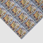 タイルを張られたヴィンテージのクリスマス場面休日のティッシュ 薄葉紙 (詳細)