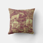 タイルを張られた壁の背景のカムフラージュパターンは上がりました クッション (裏面)