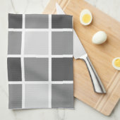 タイルを張られた灰色パターン キッチンタオル (四つ折り)