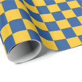 タイルを張られた編まれた青および黄色 ラッピングペーパー (ロールコーナー)