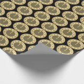 タイルを張られた覆い大晦日の休日のパーティの ラッピングペーパー (角)