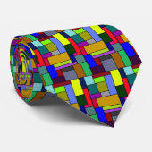 タイルを張られる正方形および長方形のカラフルなタイ ネクタイ (ロール)