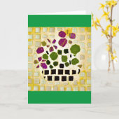 タイルアート、カード カード (黄色い花)