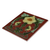 タイルアールヌーボースタイル装飾暖炉 タイル (側面)