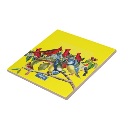 タイルイエロー（バードツリー） RFPMDesigns ©️ 2024 タイル (側面)