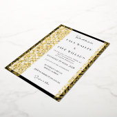 タイルイタリアンパターンレトロ-点々のある黒い線 箔招待状 (回転した状態)