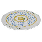 タイルイタリアンフローラカスタム設立年ガラス カッティングボード (角)