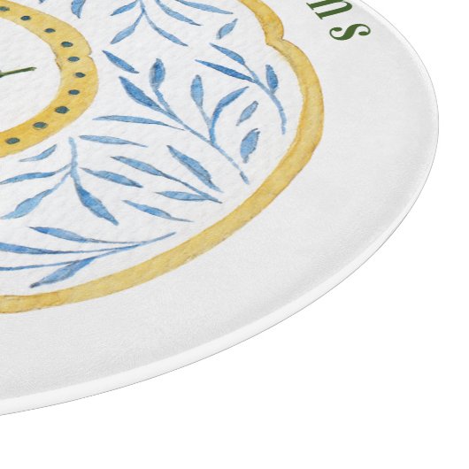 タイルイタリアンフローラカスタム設立年ガラス カッティングボード (角)