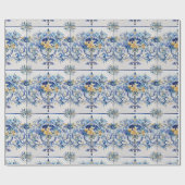 タイルイタリアンブルーと白Amalfiコーストデコップページ ラッピングペーパー (フラット)