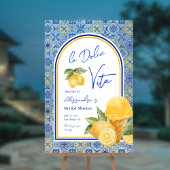 タイルイタリアンラドルチェヴィタサマーブライダルシャワー アクリルサイン