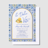 タイルイタリアンラドルチェヴィタサマーブライダルシャワー ベラム紙招待状 (オフセット)