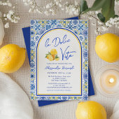 タイルイタリアンラドルチェヴィタサマーブライダルシャワー 招待状