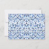 タイルイタリアンレモンツリーの水の色結婚の 出欠カード (裏面)