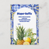 タイルイタリアンレモン赤ちゃんシャワーおむつラッフル エンクロージャーカード (正面)