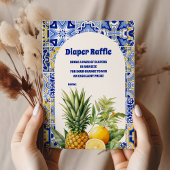 タイルイタリアンレモン赤ちゃんシャワーおむつラッフル エンクロージャーカード