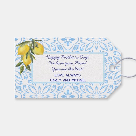 タイルイタリアン・レパーソナライズされたモンス・マザーズ・デイ ギフトタグ (正面(横))