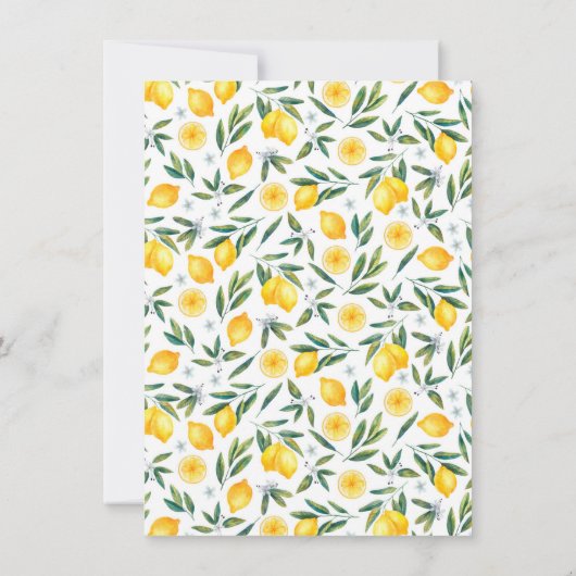 タイルイタリアン |レモンテーマサマーブライダルシャワー 招待状 (裏面)