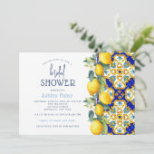 タイルイタリアン | レモンテーマサマーブライダルシャワーI 招待状 (スタンド正面)