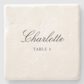 タイルエスコートカードエレガユニークントウェディング座席表 ストーンコースター (正面)