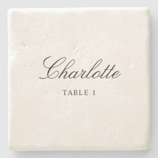 タイルエスコートカードエレガユニークントウェディング座席表 ストーンコースター