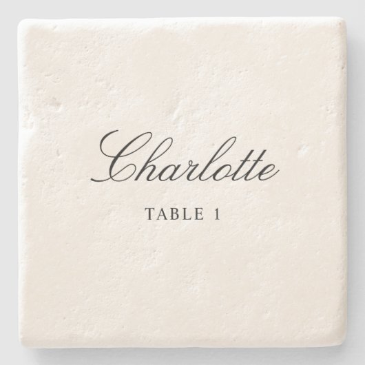 タイルエスコートカードエレガユニークントウェディング座席表 ストーンコースター (正面)