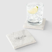 タイルエスコートカードエレガユニークントウェディング座席表 ストーンコースター (横)