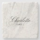 タイルエスコートカードエレガユニークントウェディング座席表 ストーンコースター (正面)
