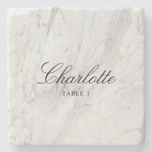 タイルエスコートカードエレガユニークントウェディング座席表 ストーンコースター (正面)