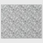 タイルエレガントシルバー模様クリスマス ラッピングペーパー (フラット)