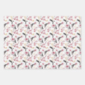 タイルエレガント日本のパーティーの鳥パターン ラッピングペーパーシート (正面3)