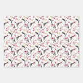 タイルエレガント日本のパーティーの鳥パターン ラッピングペーパーシート (正面2)