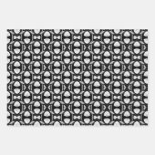 タイルエレガント白黒アートデコパターン  ラッピングペーパーシート (正面2)