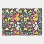 タイルカッコいいピザパーティー ラッピングペーパーシート (正面3)