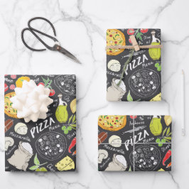 タイルカッコいいピザパーティー ラッピングペーパーシート