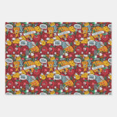 タイルカッコいいピザパーティー ラッピングペーパーシート (正面)