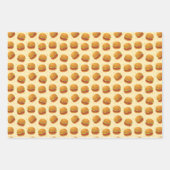 タイルカッコいい張りのハンバーガーのフライドポテトパーティーパターン ラッピングペーパーシート (正面)