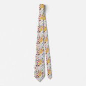 タイルカッコいい張りピザ食品パターン ネクタイ (正面)