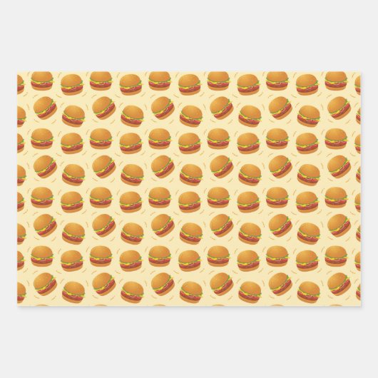 タイルカッコいい張りファーストフードハンバーグのタイル張り ラッピングペーパーシート (正面)