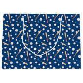 タイルカッコいい張り野球スポーツパターンパーティー ラージペーパーバッグ (正面)