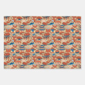 タイルカッコいい日本のフードパターン ラッピングペーパーシート (正面2)