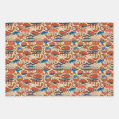 タイルカッコいい日本のフードパターン ラッピングペーパーシート (正面)