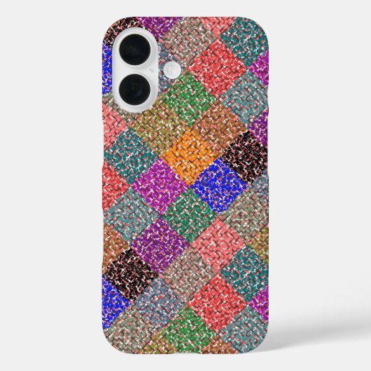 タイルカラフルのチェッカーボードduvetカバー Case-Mate iPhoneケース (裏面)
