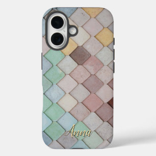 タイルカラフルテーマパーソナライズされた iPhone 16ケース