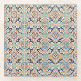 タイルカラフルデザイン ガラスコースター