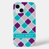 タイルカラフルパターン(名前をカスタムする付) Case-Mate iPhoneケース (裏面)