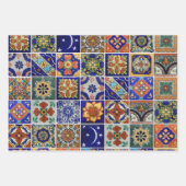 タイルカラフルメキシコのタラベラプリントオン・デマンド ラッピングペーパーシート (正面2)