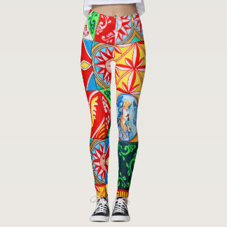 タイルカラフル地中海のDolcPatchworkレギンス レギンス